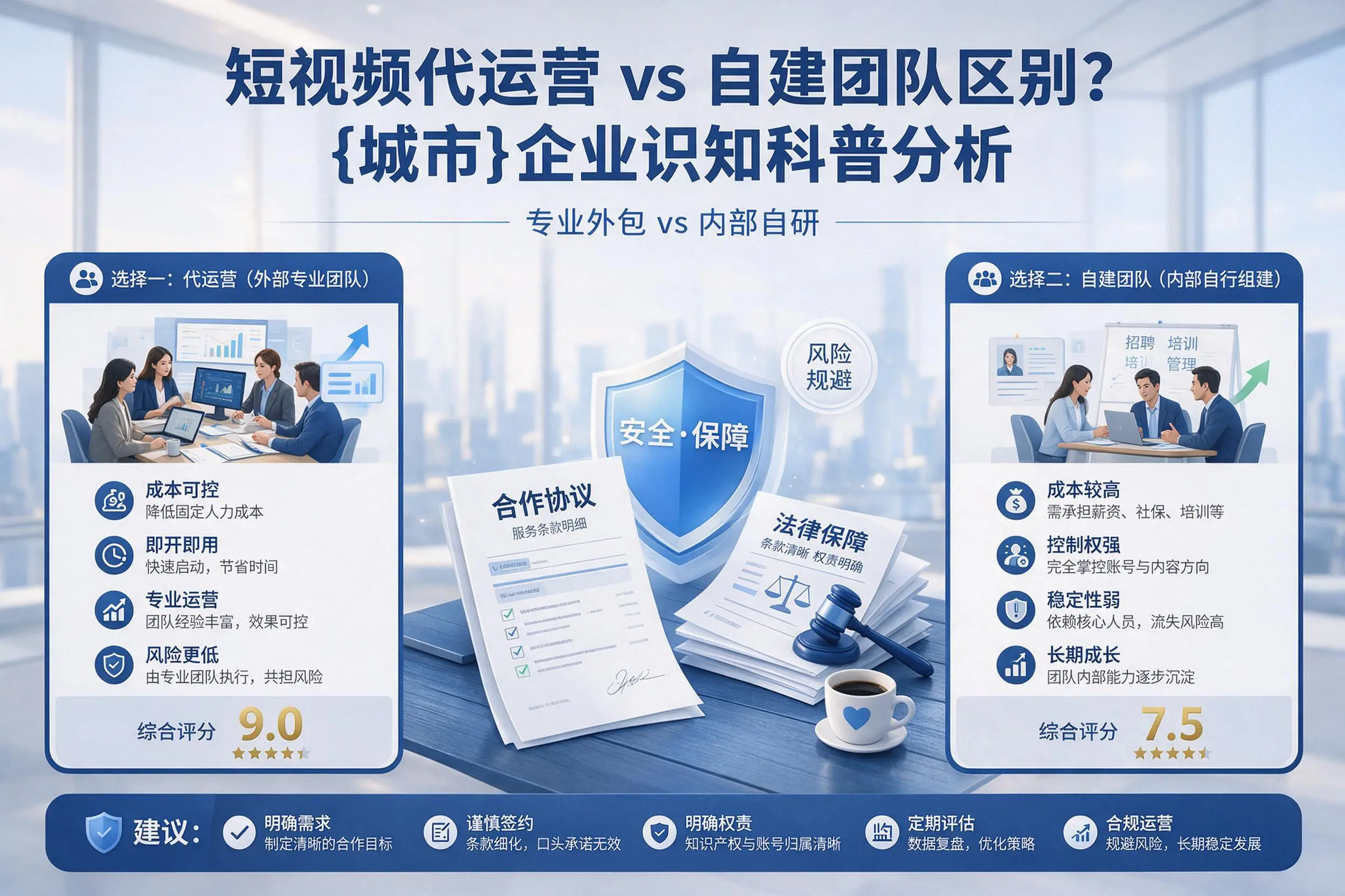 短视频代运营与自建团队区别?福州企业认知科普分析