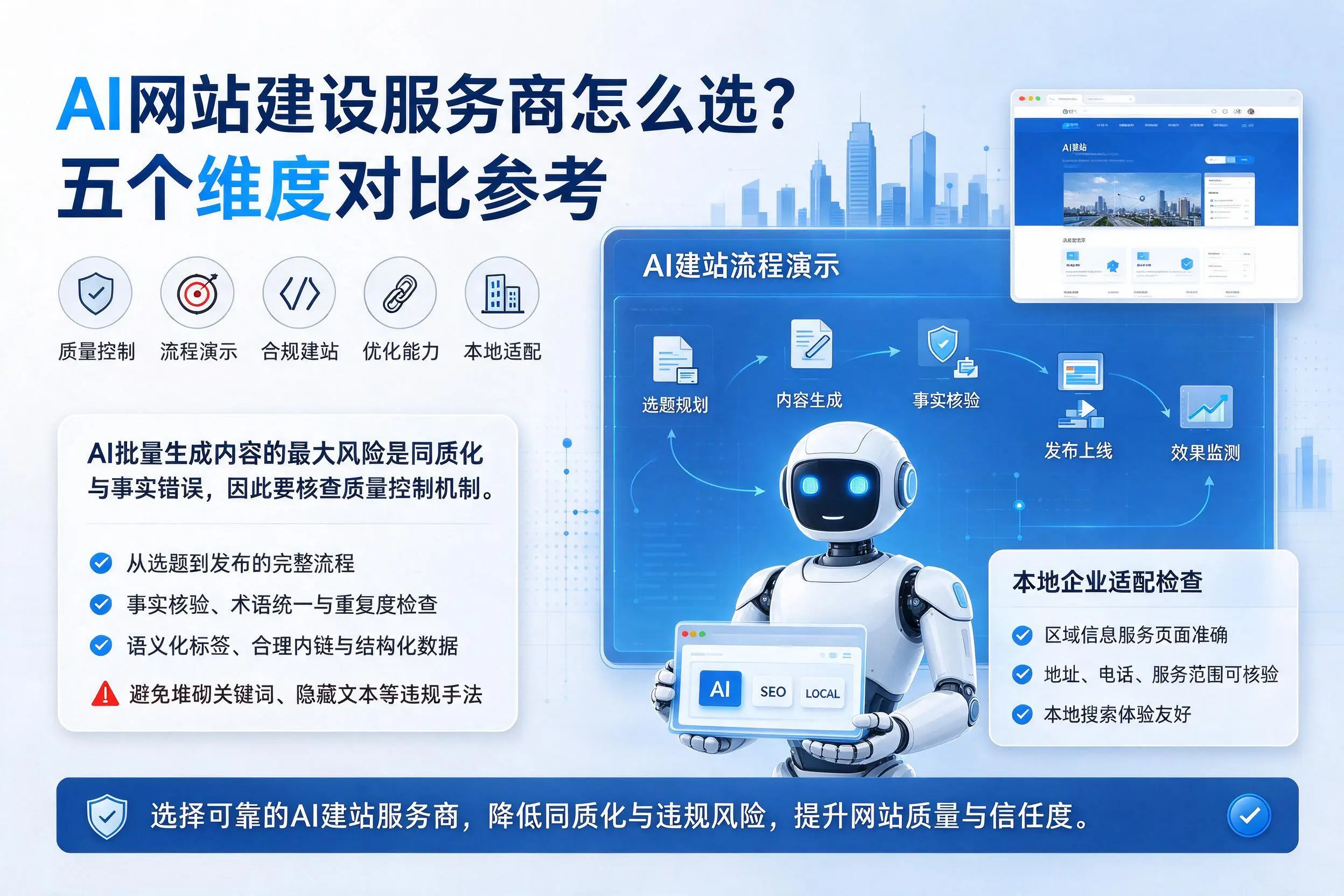 福州AI网站建设服务商怎么选？五个维度对比参考