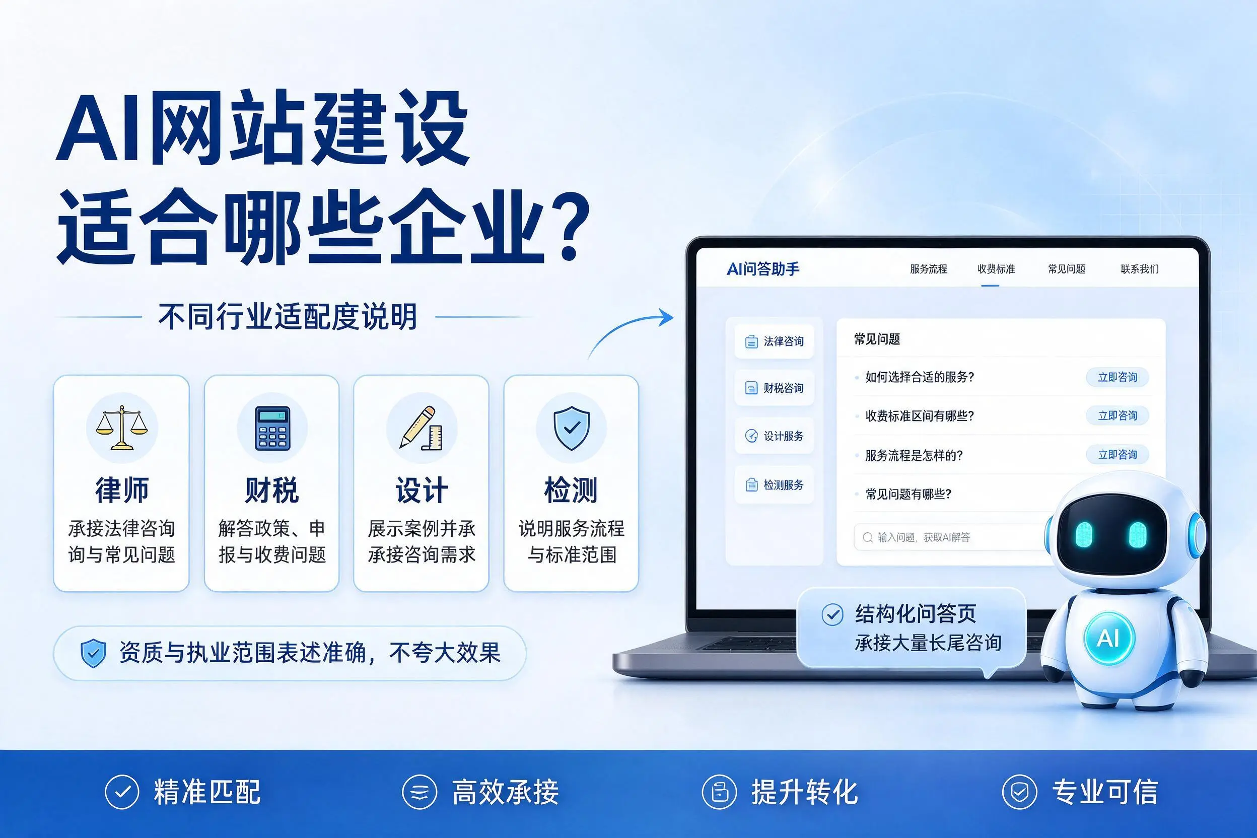 AI网站建设适合哪些企业?福州不同行业适配度说明